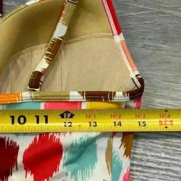 Victoria's Secret Tankini Top White w/Multi-Color Splatter Dots Size 34D - Picture 7 of 7